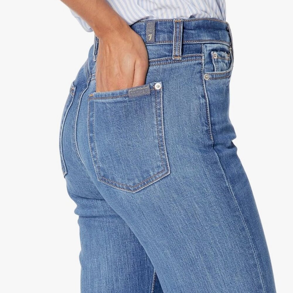 7 For All Mankind Ultra High-Rise Dojo Jeans in Pinyon | Size 28 | Wide Leg